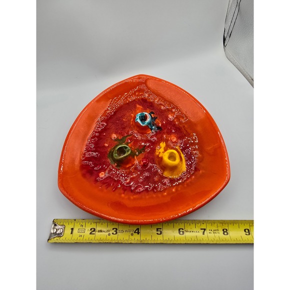 Vintage California USA Pottery Lava Glaze Volcano Ashtray Trinket Dish MCM Retro - Picture 7 of 8